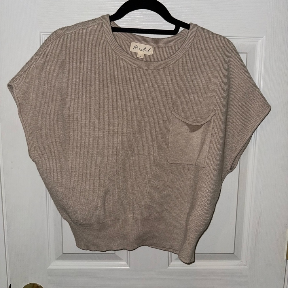 Marled Beige Knit Sweater